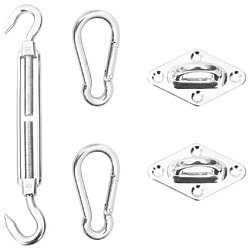 vidaXL Kit montage voile ombrage inox Kit de fixation voile - Acier inoxydable 316 - Résistance aux intempéries