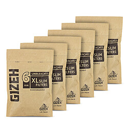 Gizeh Tubes Et Filtres Gizeh - Lot de 6 filtres à cigarette Pure XL Slim