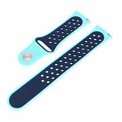 Avis Bracelet silicone bicolore Samsung Galaxy Watch Active - Bleu clair/bleu foncé