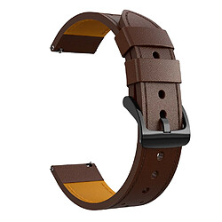Bracelet cuir Samsung Galaxy Watch3 45mm Bracelet en cuir véritable - Piqûre café - Style classique