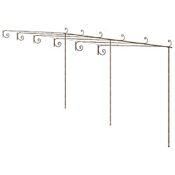 vidaXL Pergola de Jardin en Fer - 6x3x2,5 m - Marron Antique