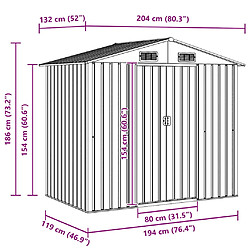vidaXL Abri de Stockage pour Jardin - 204x132x186 cm - Vert pas cher