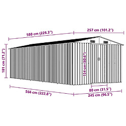 vidaXL Abri de jardin - Métal Gris pas cher
