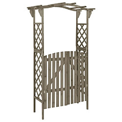 VidaXL Pergola avec portail 116x40x204 cm - Gris