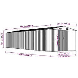 vidaXL Abri de jardin - Gris pas cher