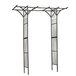 Nature Arche de Jardin en Métal - 114x66x232 cm - Noir