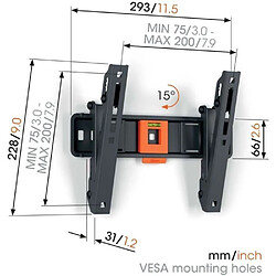 Avis Vogel's support mural TV inclinable - Noir