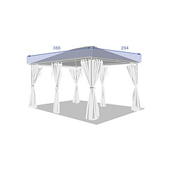 Acheter Hesperide Toile de toit pour tonnelle Santorini 3x4 m - Ardoise