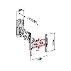 Acheter Meliconi Support mural TV inclinable - Noir
