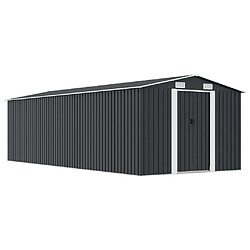 vidaXL Abri de Jardin en Métal - 257x580x181 cm - Anthracite