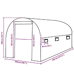 vidaXL Couverture de remplacement de serre 200x450x200 cm - Vert pas cher
