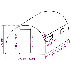 VidaXL Couverture de serre transparent 3x3x2 m pas cher