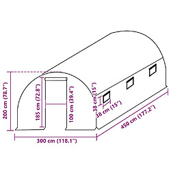 vidaXL Couverture de remplacement de serre 300x450x200 cm - Transparent pas cher