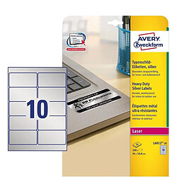 Étiquettes Avery 20 Volets - Argenté pas cher