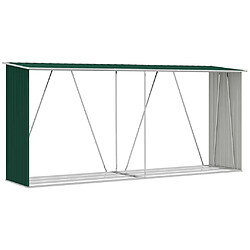 vidaXL Abri de stockage bois - 330x84x152 cm - Vert