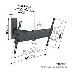 Avis Vogel's support mural TV - Noir