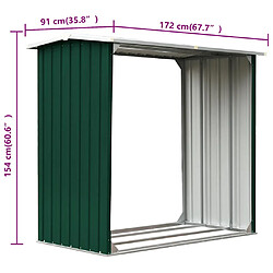 vidaXL Abri de stockage de bois Acier Vert pas cher
