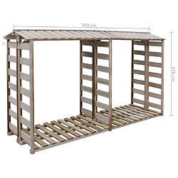 Avis vidaXL Abri de stockage du bois de chauffage 300x90x176cm Pin imprégné