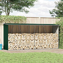 vidaXL Abri de stockage bois - 330x84x152 cm - Vert