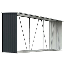 vidaXL Abri de stockage à bois 330x84x152 cm - Anthracite