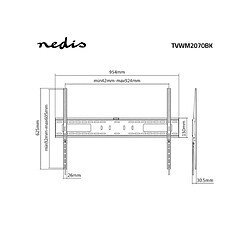 Nedis support TV mural fixe - Noir pas cher