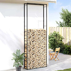 Avis vidaXL Portant bois de chauffage Noir - 110x28x312