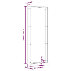vidaXL Portant bois de chauffage Noir - 110x28x312 pas cher