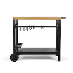 Chariot pour plancha noir/bois - GS131 - LIVOO