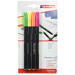 Edding Feutres Fluo - 4 Couleurs