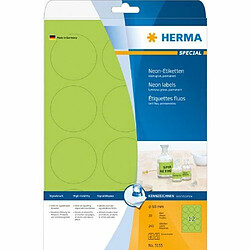 Elysees Paris Herma 5155 Étiquettes diamètre 60 - Vert fluo