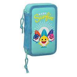 Baby Shark Plumier Double Surfing Bleu Blanc