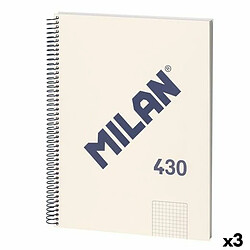 Milan Carnet 430 Beige A4 - 3 Unités