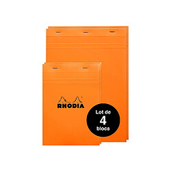 Rhodia Blocs Agraphés Orange Lot de 4