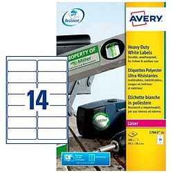 Avery Adhésifs 99,1 x 38,1 mm Blanc - 20 Volets