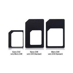 Lot Adaptateurs Carte Sim Change Nano Sim Ou Micro Sim En Sim Ou Micro Sim Noir YONIS Lot de 3 adaptateurs pour diverses tailles de SIM