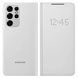 Samsung S21 Ultra - Étui Led View Cover - Gris clair Étui smartphone - Affichage LED - Protection d'origine - Recharge sans fil compatible