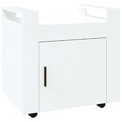 vidaXL Chariot de bureau - Blanc brillant