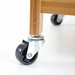 Decoshop26 Chariot à roulettes service cuisine chariot polyvalent de bar en bambou 76x46x38cm 04_0002438