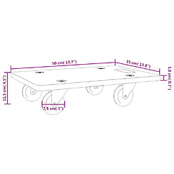 vidaXL Chariots transport 2 pcs 50x35x11.5 cm pas cher