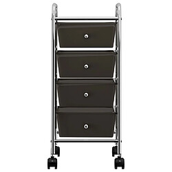 VidaXL Chariot de rangement 4 tiroirs Noir