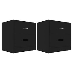 VidaXL Lot de 2 Tables de chevet - Noir