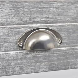 Helloshop26 Table de chevet 2 tiroirs - Gris et blanc