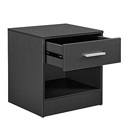 Helloshop26 Table de chevet avec tiroir - Gris