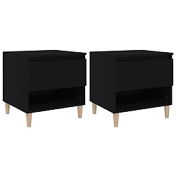 vidaXL Lot de 2 Tables de chevet noir