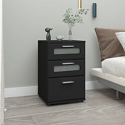 Ml-design Table de nuit 3 tiroirs - Noir pas cher