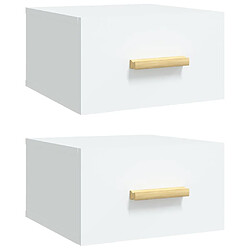 VIDAXL Lot de 2 tables de chevet murales - Blanc 35x35x20 cm