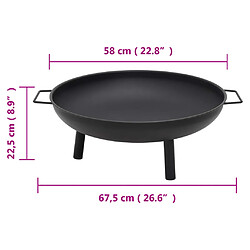 vidaXL Foyer Acier 67.5 cm pas cher