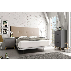 Pegane Table de chevet scandinave - Anthracite