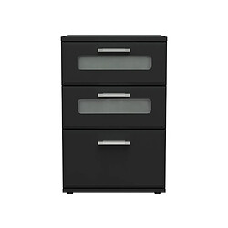 Ml-design Table de nuit 3 tiroirs - Noir