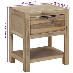 vidaXL Table de Chevet - Bois d'Acacia pas cher